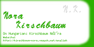 nora kirschbaum business card